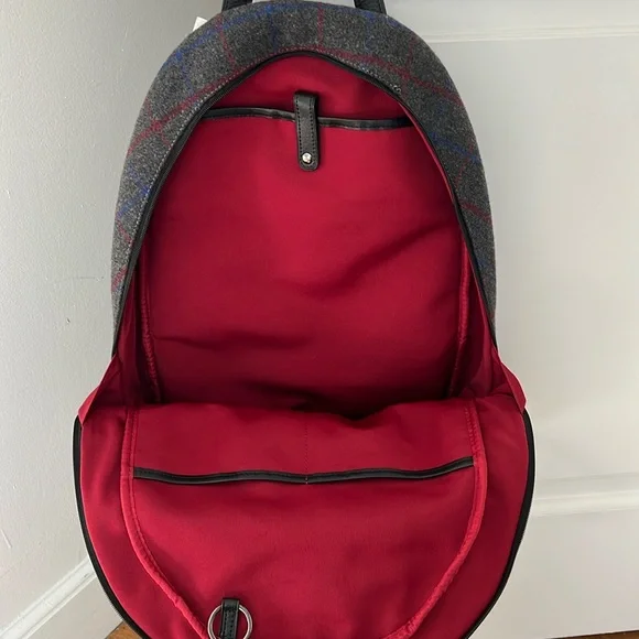 NWT Baekgaard tweed and leather backpack